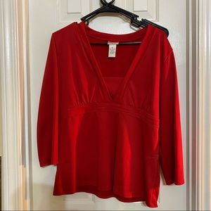 Like new red fashion bug top. XL